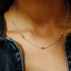 Tomfoolery Peridot Octagon Chain Necklace Discount