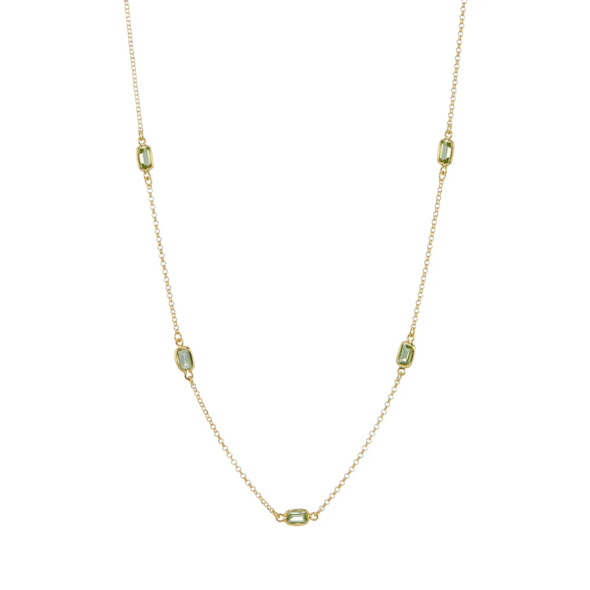 Tomfoolery Peridot Octagon Chain Necklace Discount