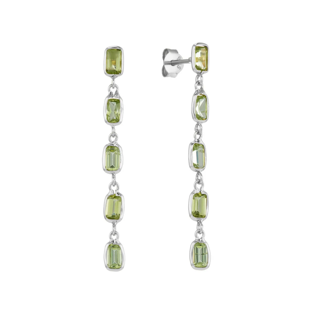 Tomfoolery Peridot Octagon Drop Earrings Clearance