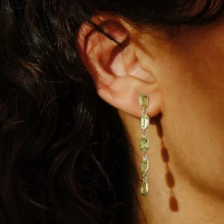 Tomfoolery Peridot Octagon Drop Earrings Clearance