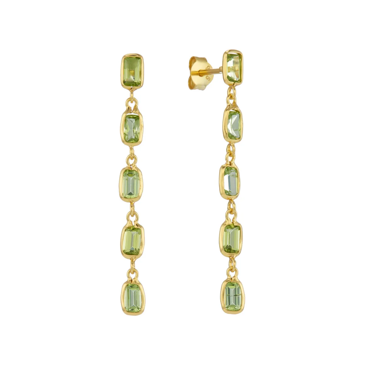 Tomfoolery Peridot Octagon Drop Earrings Clearance