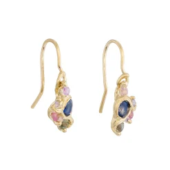 Tomfoolery Persephone Sapphire Cluster Drop Earrings New