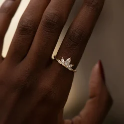Tomfoolery Petal Wedding Band with Marquise Cut Diamonds Online