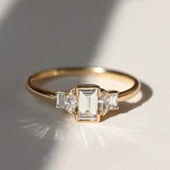 Tomfoolery Petite Basilica Baguette Diamond Ring Outlet