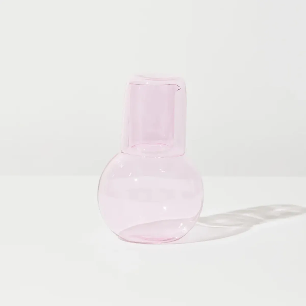 Tomfoolery Pink Glass Belly Carafe + Cup Set Sale