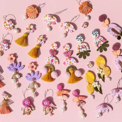Tomfoolery Pink Hand-Painted Studs Fashion