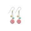 Tomfoolery Pink Lilly Pad Cluster Earrings Hot