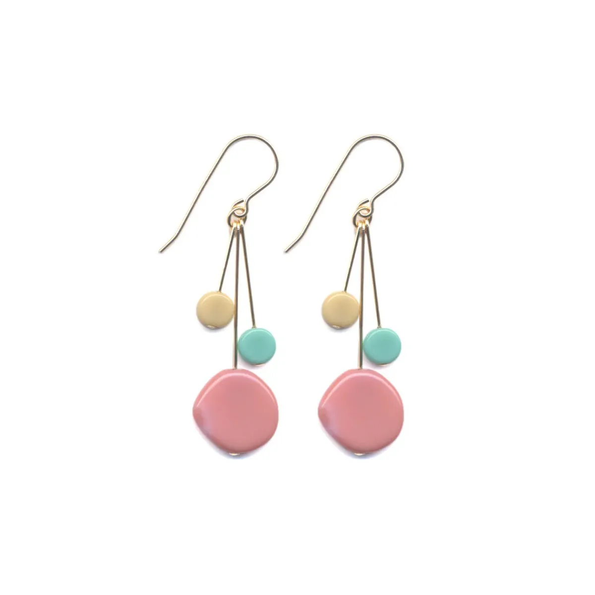 Tomfoolery Pink Lilly Pad Cluster Earrings Hot
