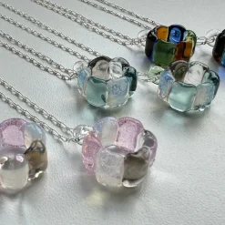 Tomfoolery Pink Lollipop Ribbed Glass Pendant Hot