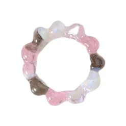Tomfoolery Pink Lollipop Ribbed Glass Ring Discount