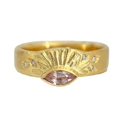 Tomfoolery Pink Sapphire Sunray Ring Fashion