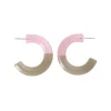 Tomfoolery Pink Smoke Two Tone Glass Hoops Sale