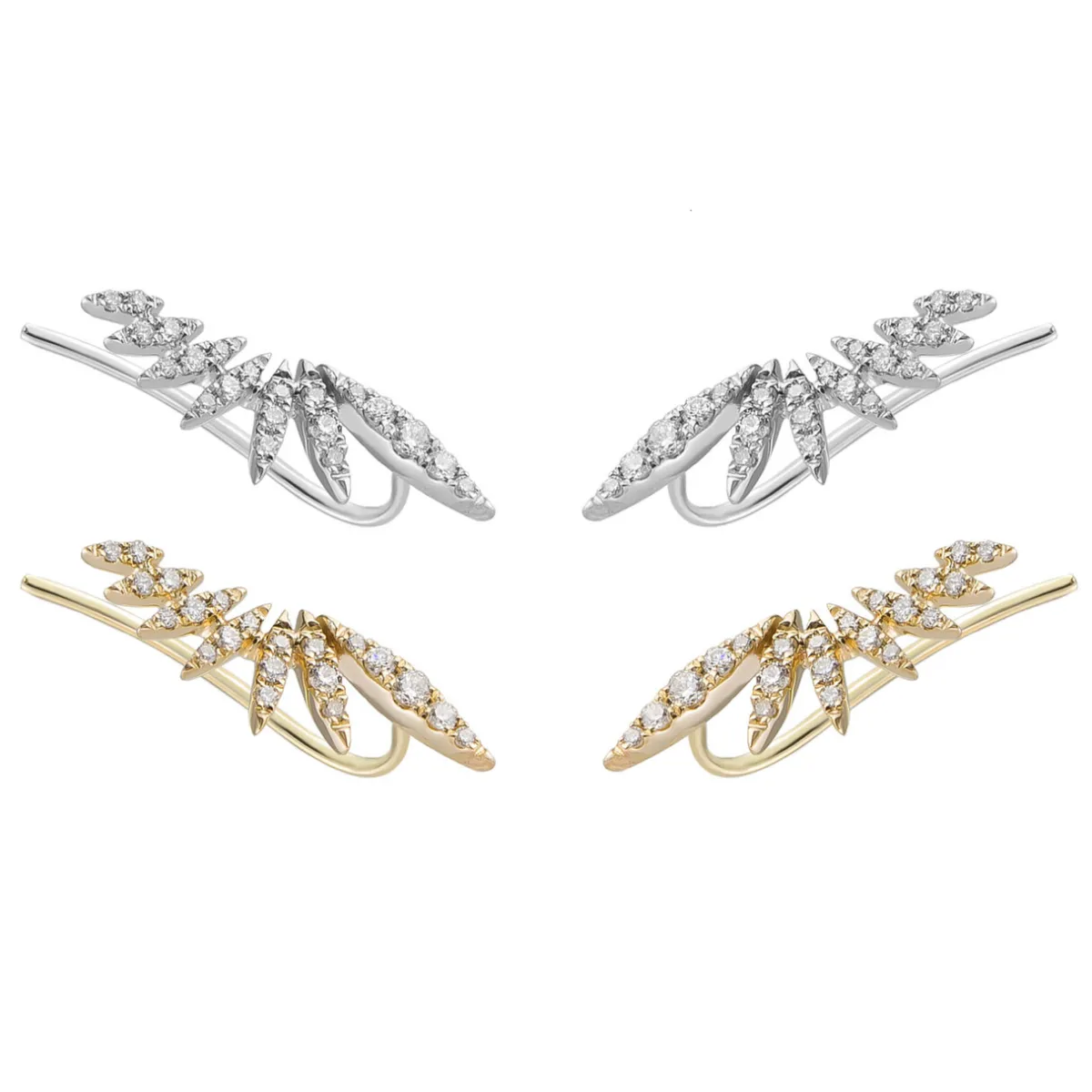 Tomfoolery Plume Diamond Ear Climber Fashion