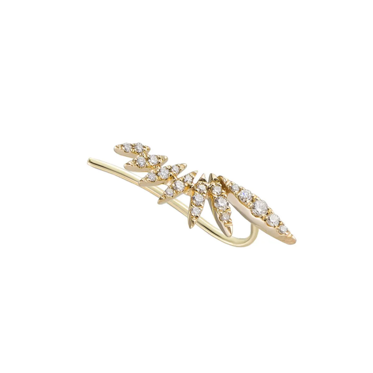 Tomfoolery Plume Diamond Ear Climber Fashion