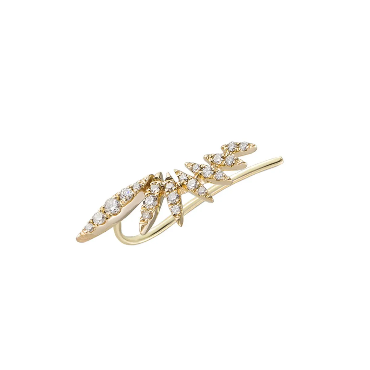 Tomfoolery Plume Diamond Ear Climber Fashion