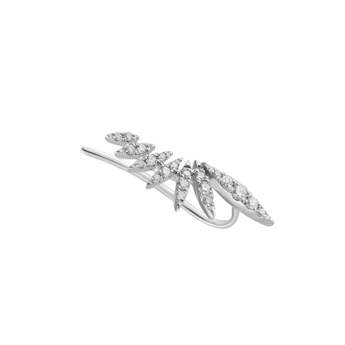 Tomfoolery Plume Diamond Ear Climber Fashion