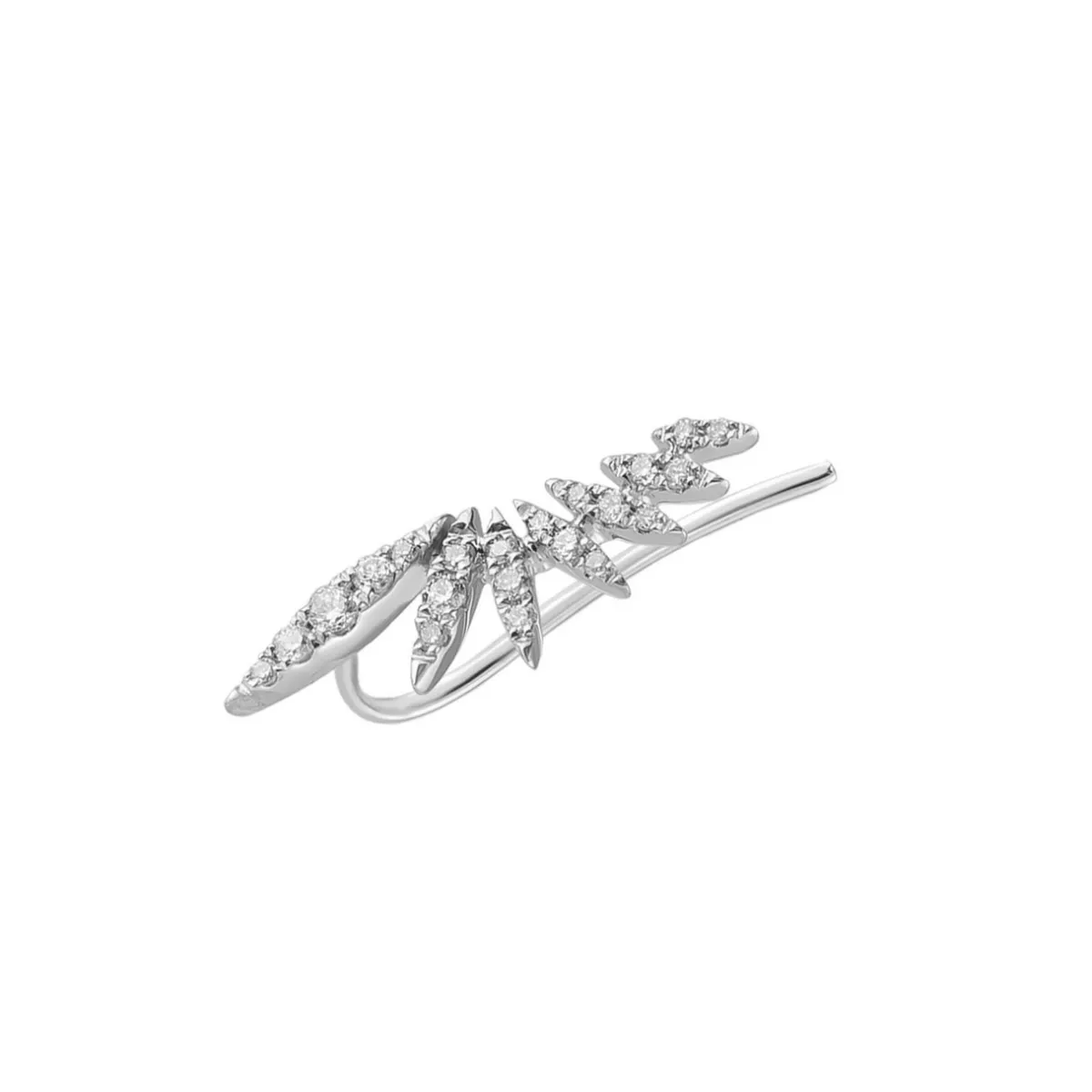 Tomfoolery Plume Diamond Ear Climber Fashion