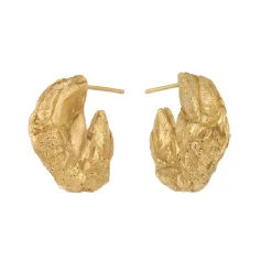 Tomfoolery Poli Gold Hoops Discount
