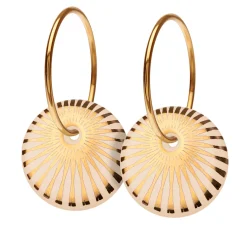 Tomfoolery Porcelain & Gold Plated Splash Hoop Earrings Online