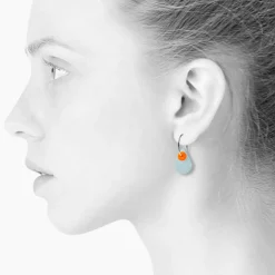 Tomfoolery Porcelain Aura Hoop Earrings New