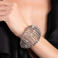 Tomfoolery Punk Royale Crystal Orbiting Cuff Bracelet Discount