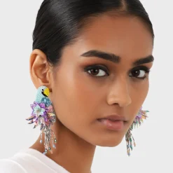 Tomfoolery Purple Parrot Beaded Earrings Online