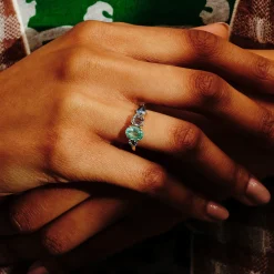 Tomfoolery QUAD Emerald & Sapphire Four Stone Ring Clearance