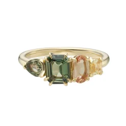 Tomfoolery QUAD Green Autumnal Sapphire Ring New