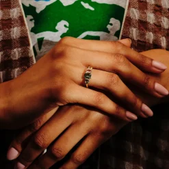 Tomfoolery QUAD Green Autumnal Sapphire Ring New