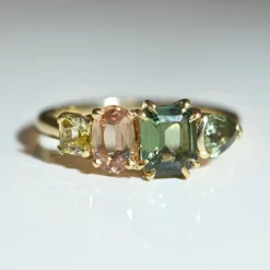 Tomfoolery QUAD Green Autumnal Sapphire Ring New