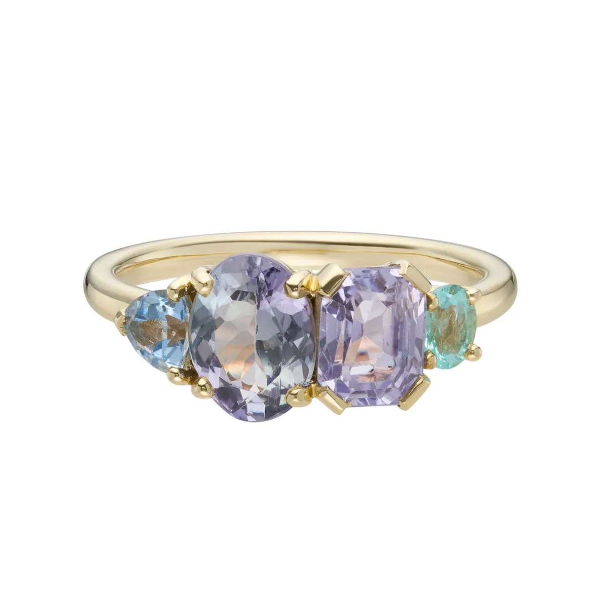 Tomfoolery QUAD Tanzanite & Gemstone Four Stone Ring New