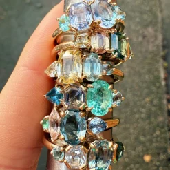 Tomfoolery QUAD Tanzanite & Gemstone Four Stone Ring New