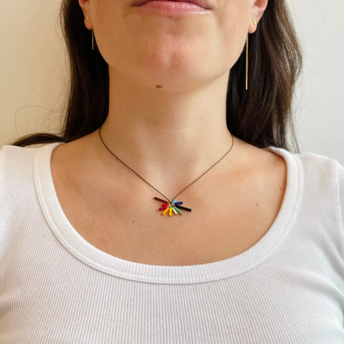 Tomfoolery Rainbow Bar Burst Necklace Outlet