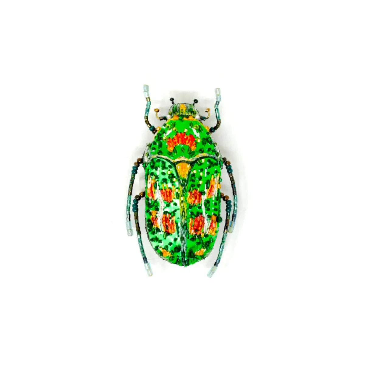 Tomfoolery Rainbow Flower Beetle Beaded Sequin Brooch Best