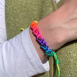 Tomfoolery Rainbow Flower Drawstring Bracelet Outlet