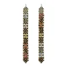 Tomfoolery Rainbow Flower Long Mesh Drop Earrings Clearance