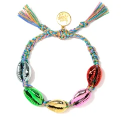 Tomfoolery Rainbow Metallic Shell Bracelet Discount