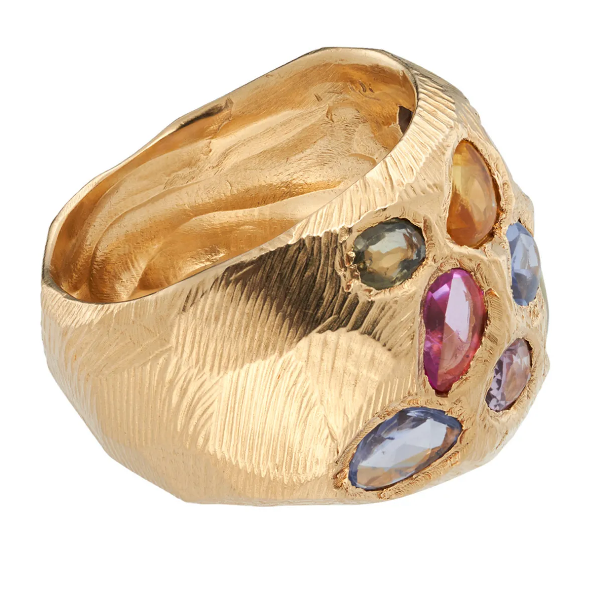 Tomfoolery Rainbow Sapphire Cocktail Art Ring Online