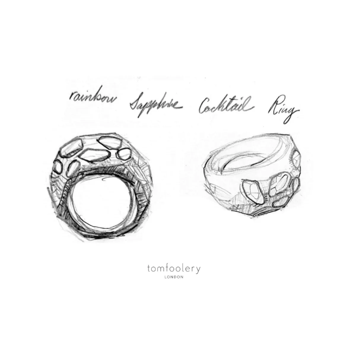 Tomfoolery Rainbow Sapphire Cocktail Art Ring Online