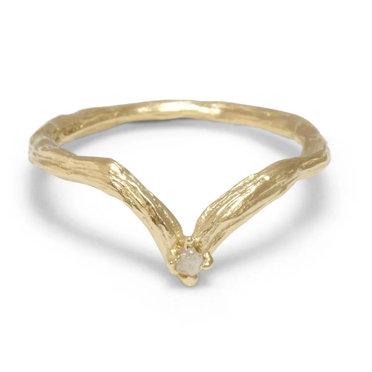Tomfoolery Raw Diamond Forest Floor V Ring Online