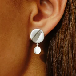 Tomfoolery Rayon Double Circle Drop Earrings Sale