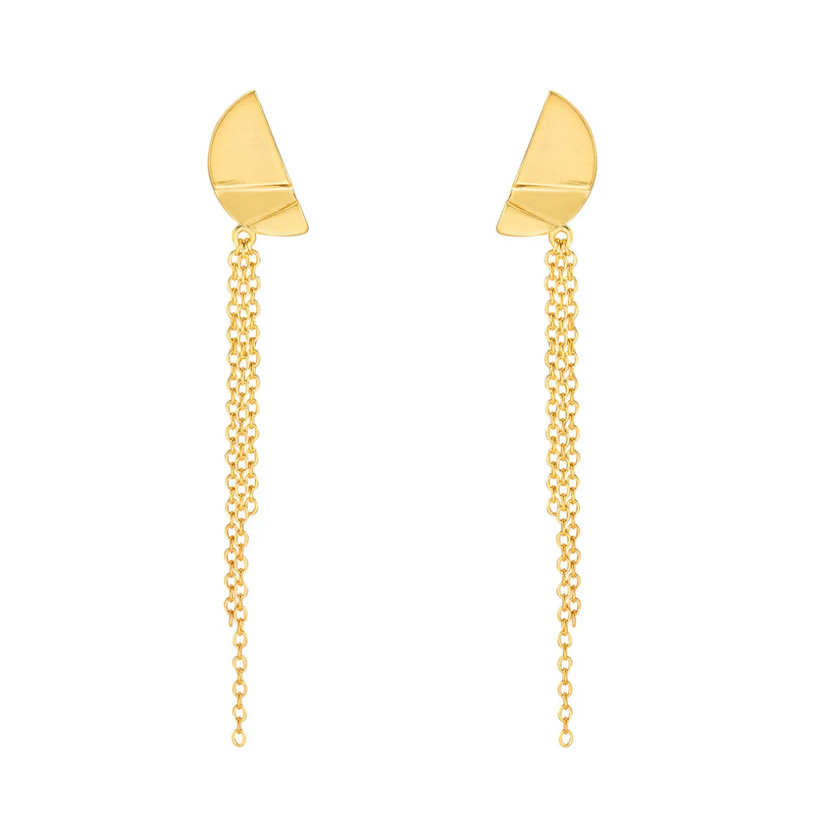 Tomfoolery Rayon Half Circle Chain Drop Earrings Discount