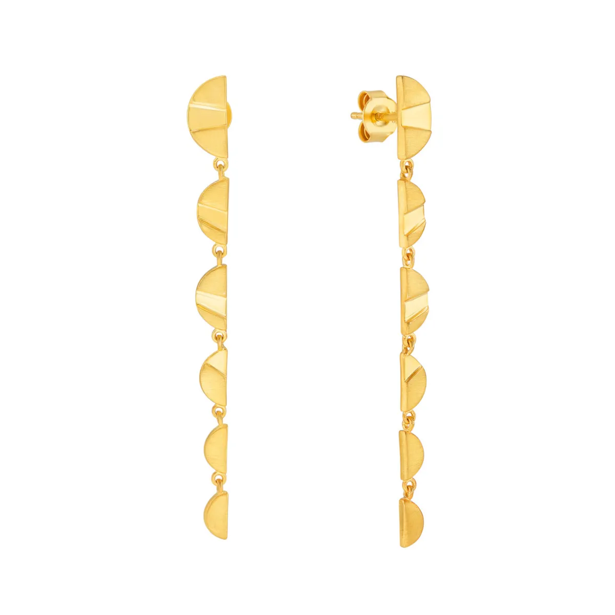 Tomfoolery Rayon Half Circle Graduated Drop Earrings New
