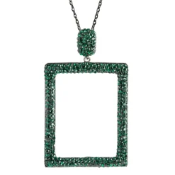 Tomfoolery Rectangular Drop Crystal Pendant Discount