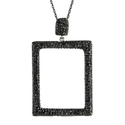 Tomfoolery Rectangular Drop Crystal Pendant Discount