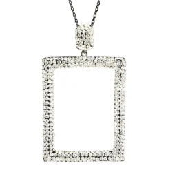 Tomfoolery Rectangular Drop Crystal Pendant Discount