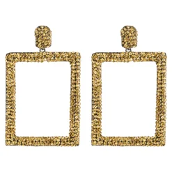 Tomfoolery Rectangular Drop Crystal Earrings Discount