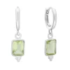 Tomfoolery Rectangular Triple Bead Green Amethyst Hoop Earrings Clearance