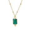 Tomfoolery Rectangular Triple Bead Malachite Pendant New