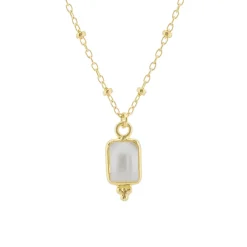 Tomfoolery Rectangular Triple Bead Pearl Pendant Online